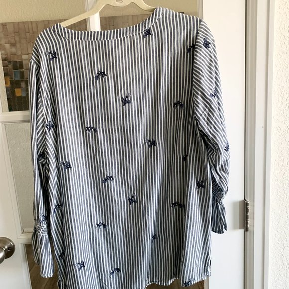 NWT Westport Navy and White Striped Top 2X - Picture 3 of 8